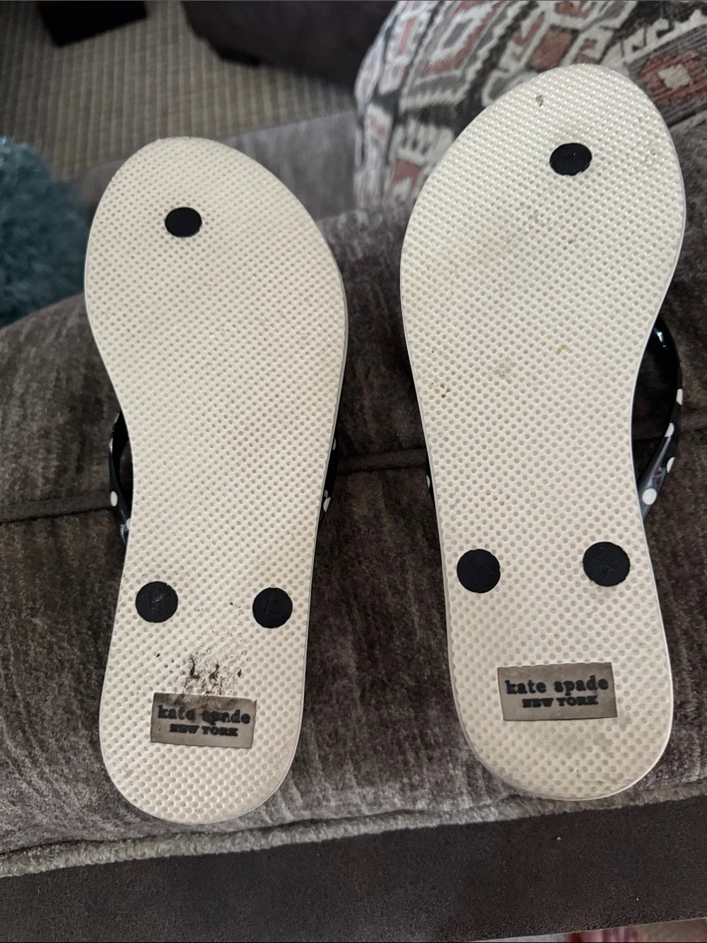 kate spade Sz 8B Polka Dot Flip Flop Sandals